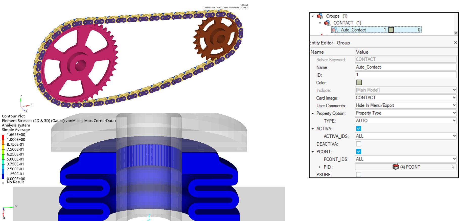 Figure 9. Auto contact supports Implicit analysis
