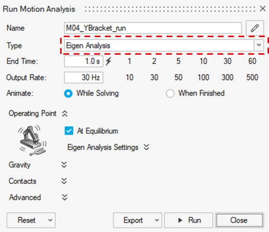 圖二、Eigenanalysis 位置